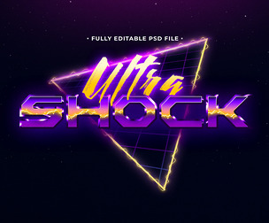 Shock PSD Fully Editable Text Effect. Layer Style PSD Mockup Template