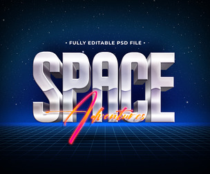 Space PSD Fully Editable Text Effect. Layer Style PSD Mockup Template