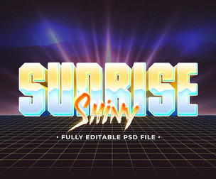 Sunrise PSD Fully Editable Text Effect. Layer Style PSD Mockup Template