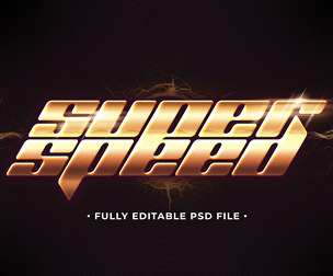 Super Speed PSD Fully Editable Text Effect. Layer Style PSD Mockup Template