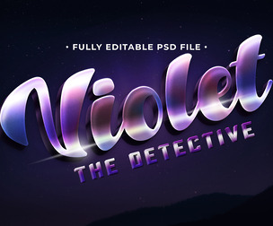 Violet PSD Fully Editable Text Effect. Layer Style PSD Mockup Template