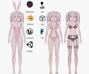 Clothing Collection 005 - Rig - UE5 - Unity - Blender - Animated - Realistic Female Character