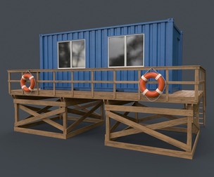 PBR Outdoor Beach Lifeguard Container Office