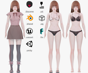 Clothing Collection 006 - Rig - UE5 - Unity - Blender - Animated - Realistic Female Character