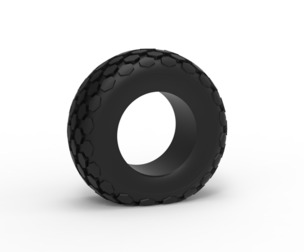 Offroad tire 28 deflated Scale 1:25
