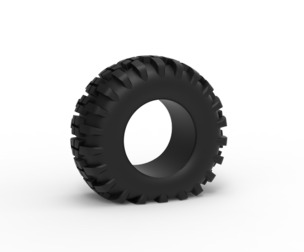 Offroad tire 4 deflated Scale 1:25