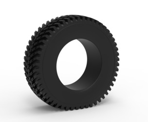 Tractor tire deflated Scale 1:25