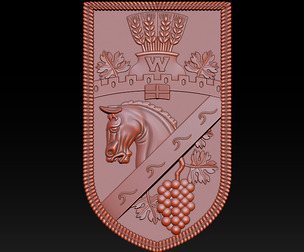 Heraldic Shield Crest CNC Relief 3D Model