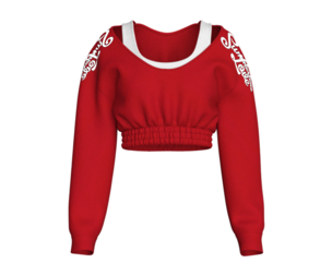 Girls Double Layered Long Sleeve Sweatshirt | Marvelous / Clo3d / obj / fbx