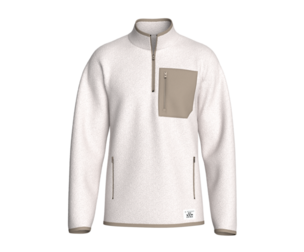 Men Half Zip Sherpa Jacket With Patch | Marvelous / Clo3d / obj / fbx