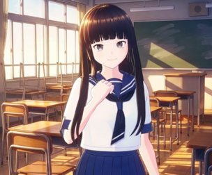 Anime School Girl Hitomi