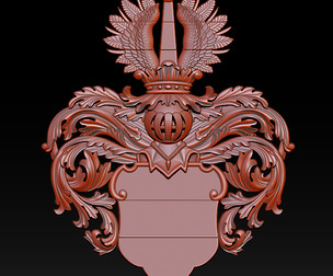 Heraldic Crest Emblem CNC Relief 3D Model