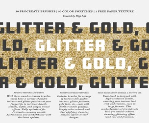 Gold & Glitter Procreate Brushes