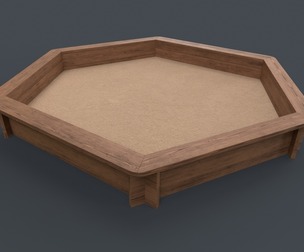 PBR Outdoor Wooden Sandbox Hexagon C
