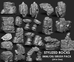 Stylized Rock IMM Brushes 24 in one