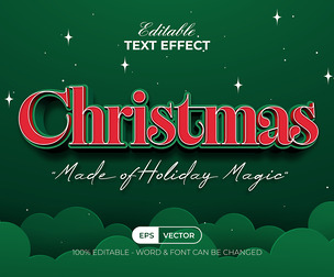 Christmas Text Effects, EPS Template File.