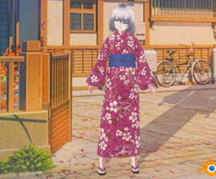 Anime - Girl in Kimono
