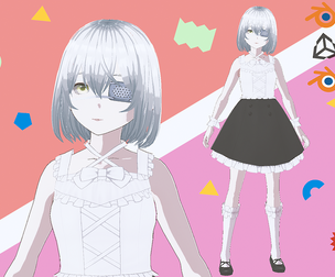 Anime Girl in White Dress 3D Model Fully Rigged