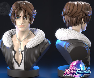 Squall Leonhart Bust Fighter Statue Figurine stl printable