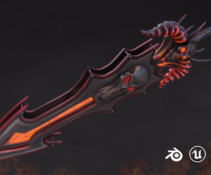 Fantasy sword 24 with scabbard Stylized