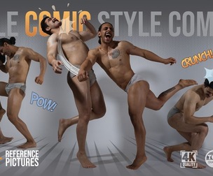 1690+ Male Comic Style Combat References