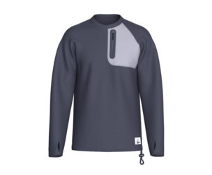Men Raglan Zip Pocket Sweatshirt With Patch | Marvelous / Clo3d / obj / fbx