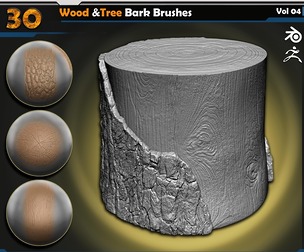 Wood &Tree Bark Brushes | Vol.04