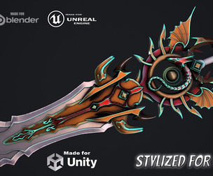 Fantasy Sword 11 Stylized game ready 3d model