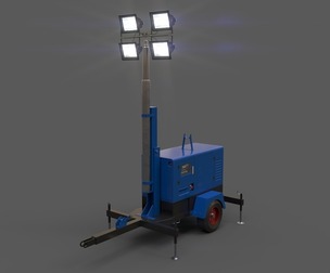 PBR Mobile Light Tower Generator A - Blue