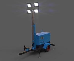 PBR Mobile Light Tower Generator A - Blue Light