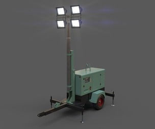 PBR Mobile Light Tower Generator A - Green Light