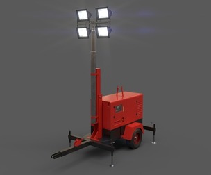 PBR Mobile Light Tower Generator A - Red