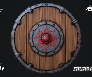 Viking shield Stylized game ready 3d model