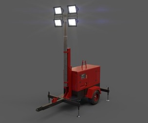 PBR Mobile Light Tower Generator A - Red Dark