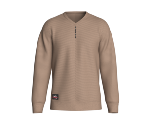 Men Henley Sweater With Patch | Marvelous / Clo3d / obj / fbx