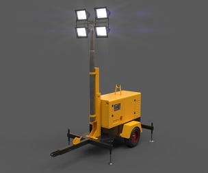 PBR Mobile Light Tower Generator A - Yellow