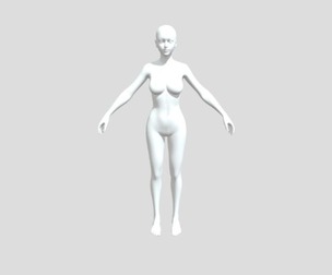 Female Base Mesh 3D Model (FBX / Blender)
