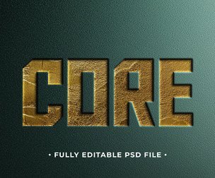 Core PSD Fully Editable Text Effect. Layer Style PSD Mockup Template