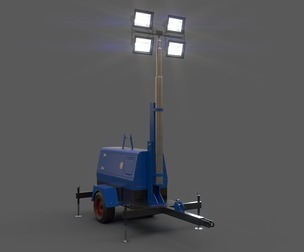 PBR Mobile Light Tower Generator B - Blue