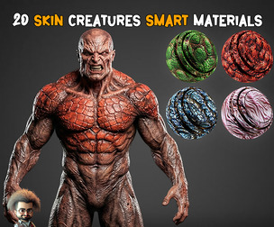 20 Skin Creatures Materials + PBR Textures - Vol 29