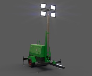 PBR Mobile Light Tower Generator B - Green