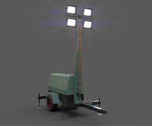 PBR Mobile Light Tower Generator B - Green Light