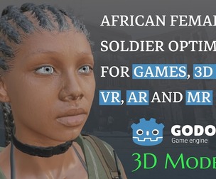 Realistic Military African Female Soldier For Godot