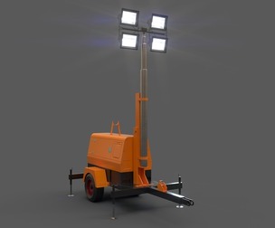 PBR Mobile Light Tower Generator B - Orange