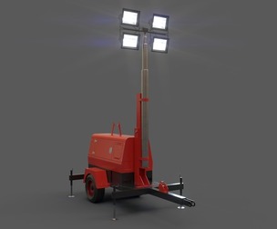PBR Mobile Light Tower Generator B - Red