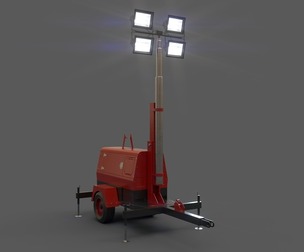 PBR Mobile Light Tower Generator B - Red Dark