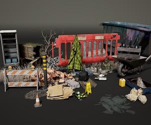 Urban Debris Props – Game Ready