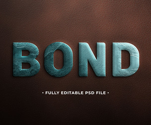 Bond PSD Fully Editable Text Effect. Layer Style PSD Mockup Template