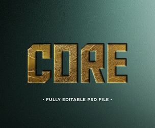 Core PSD Fully Editable Text Effect. Layer Style PSD Mockup Template