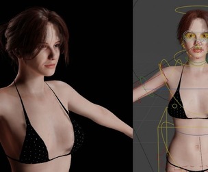 Hyperrealism Female Model - Rigged Char 3D Model